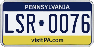 PA license plate LSR0076