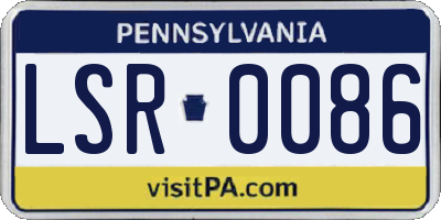 PA license plate LSR0086