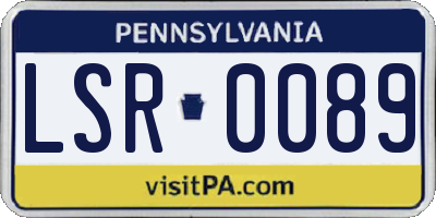 PA license plate LSR0089