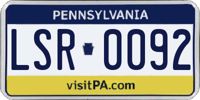 PA license plate LSR0092
