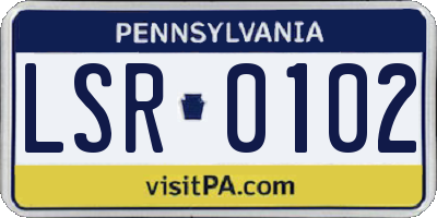 PA license plate LSR0102
