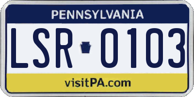PA license plate LSR0103