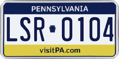 PA license plate LSR0104