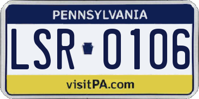 PA license plate LSR0106
