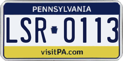 PA license plate LSR0113