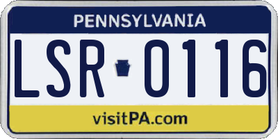 PA license plate LSR0116