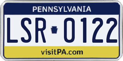 PA license plate LSR0122