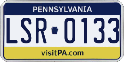 PA license plate LSR0133