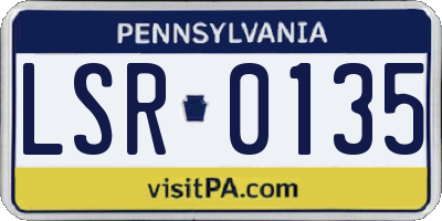 PA license plate LSR0135