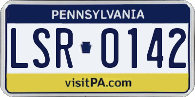 PA license plate LSR0142
