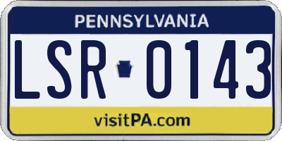 PA license plate LSR0143