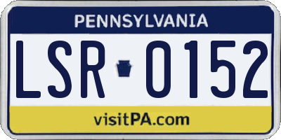 PA license plate LSR0152