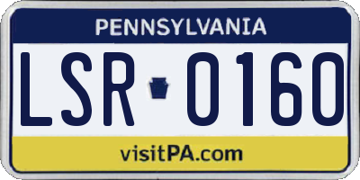 PA license plate LSR0160