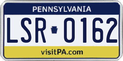 PA license plate LSR0162