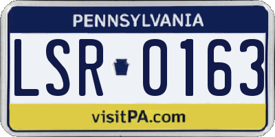 PA license plate LSR0163