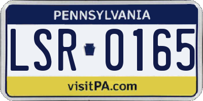 PA license plate LSR0165