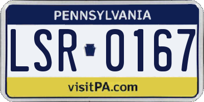 PA license plate LSR0167