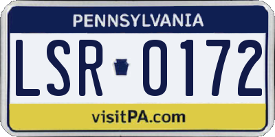 PA license plate LSR0172