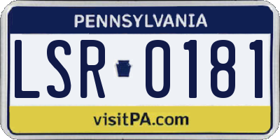 PA license plate LSR0181
