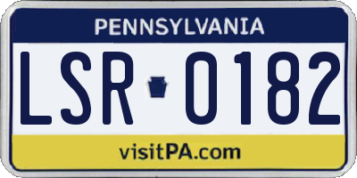 PA license plate LSR0182