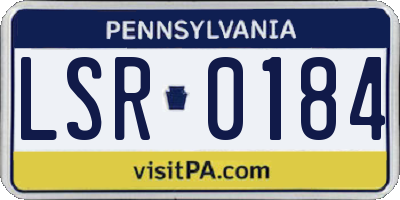 PA license plate LSR0184