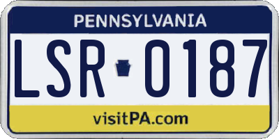 PA license plate LSR0187
