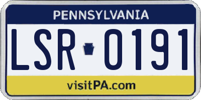 PA license plate LSR0191
