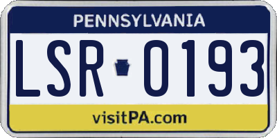 PA license plate LSR0193