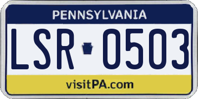 PA license plate LSR0503