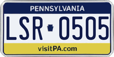 PA license plate LSR0505