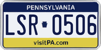PA license plate LSR0506