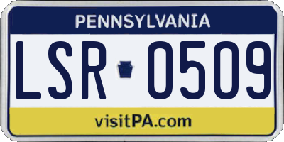 PA license plate LSR0509