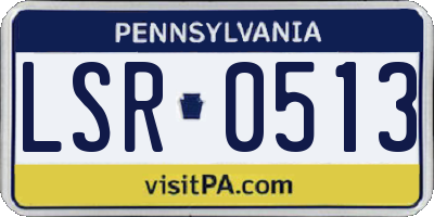 PA license plate LSR0513