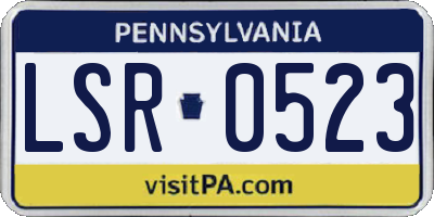 PA license plate LSR0523