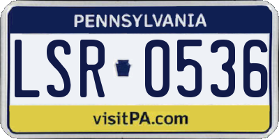 PA license plate LSR0536