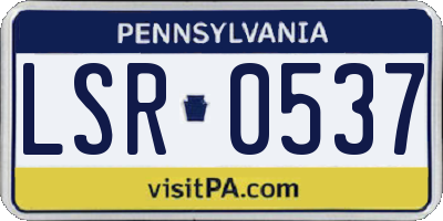PA license plate LSR0537