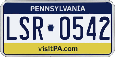 PA license plate LSR0542