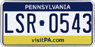 PA license plate LSR0543