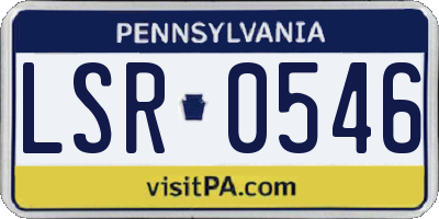 PA license plate LSR0546