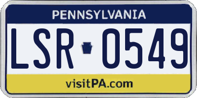 PA license plate LSR0549