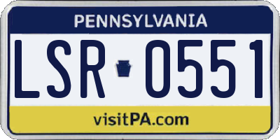 PA license plate LSR0551
