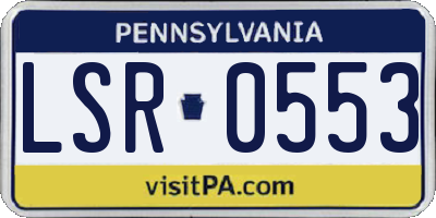 PA license plate LSR0553