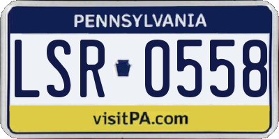 PA license plate LSR0558
