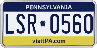 PA license plate LSR0560