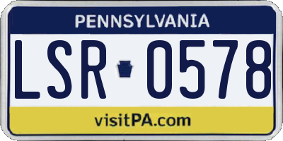 PA license plate LSR0578