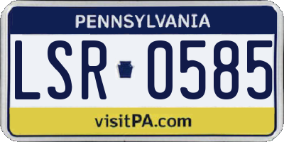PA license plate LSR0585