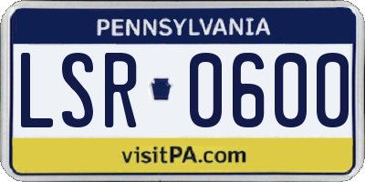 PA license plate LSR0600