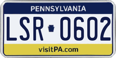 PA license plate LSR0602