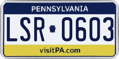 PA license plate LSR0603