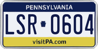 PA license plate LSR0604